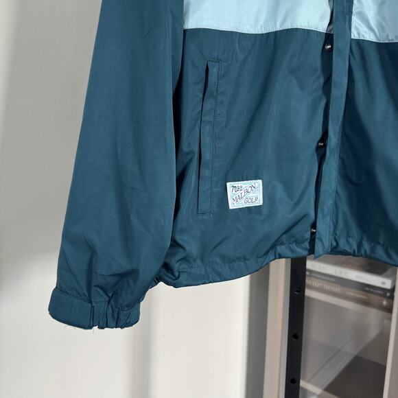 Malbon Golf Ocean Blue Costanzo Windbreaker Jacket S NEW Embroidered M Logo - Picture 4 of 7